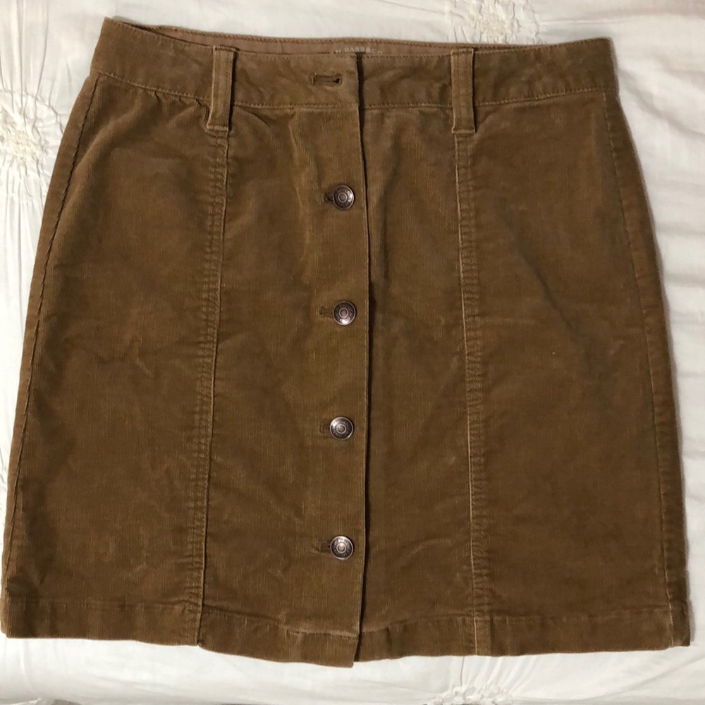 G.H. Bass Suede Button Down Skirt